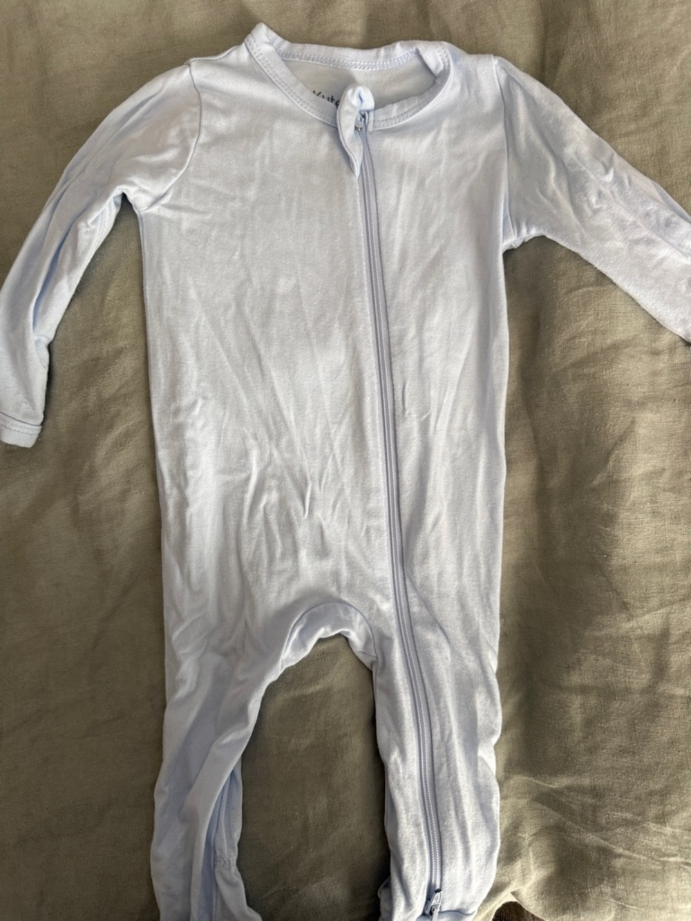 Kyte BABY Light Blue Zippered Footed One-Piece